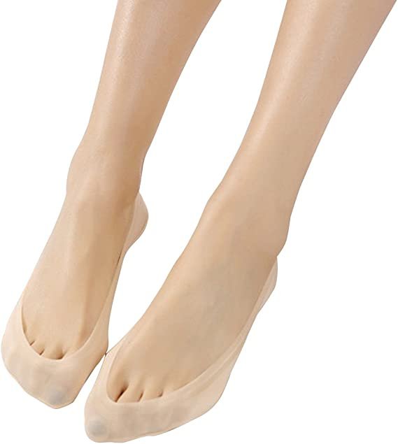 Double invisible lining socks for women's cotton nylon boat shaped socks with anti slip properties (6 Pairs)