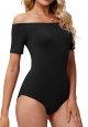 Women's Off Shoulder Bodysuit Short Sleeve